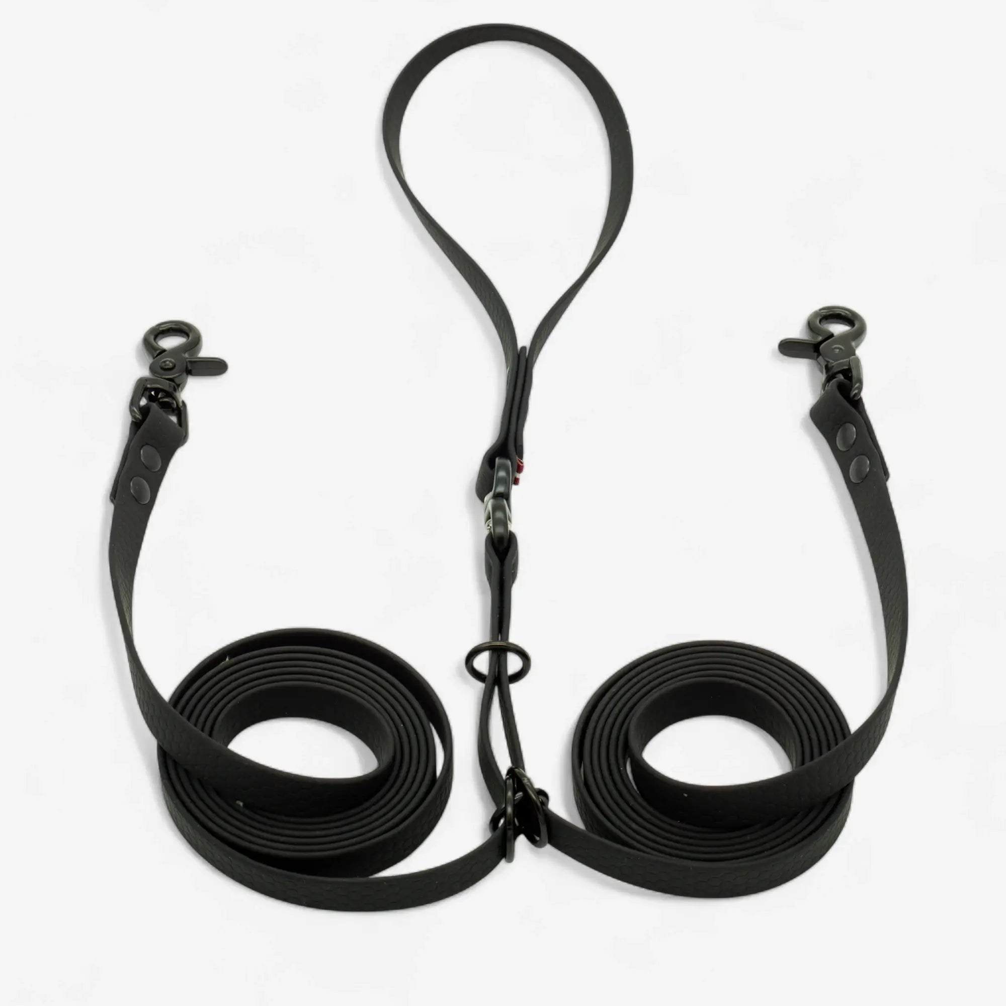 DuoFlex Hexa Double Dog Leash - Black