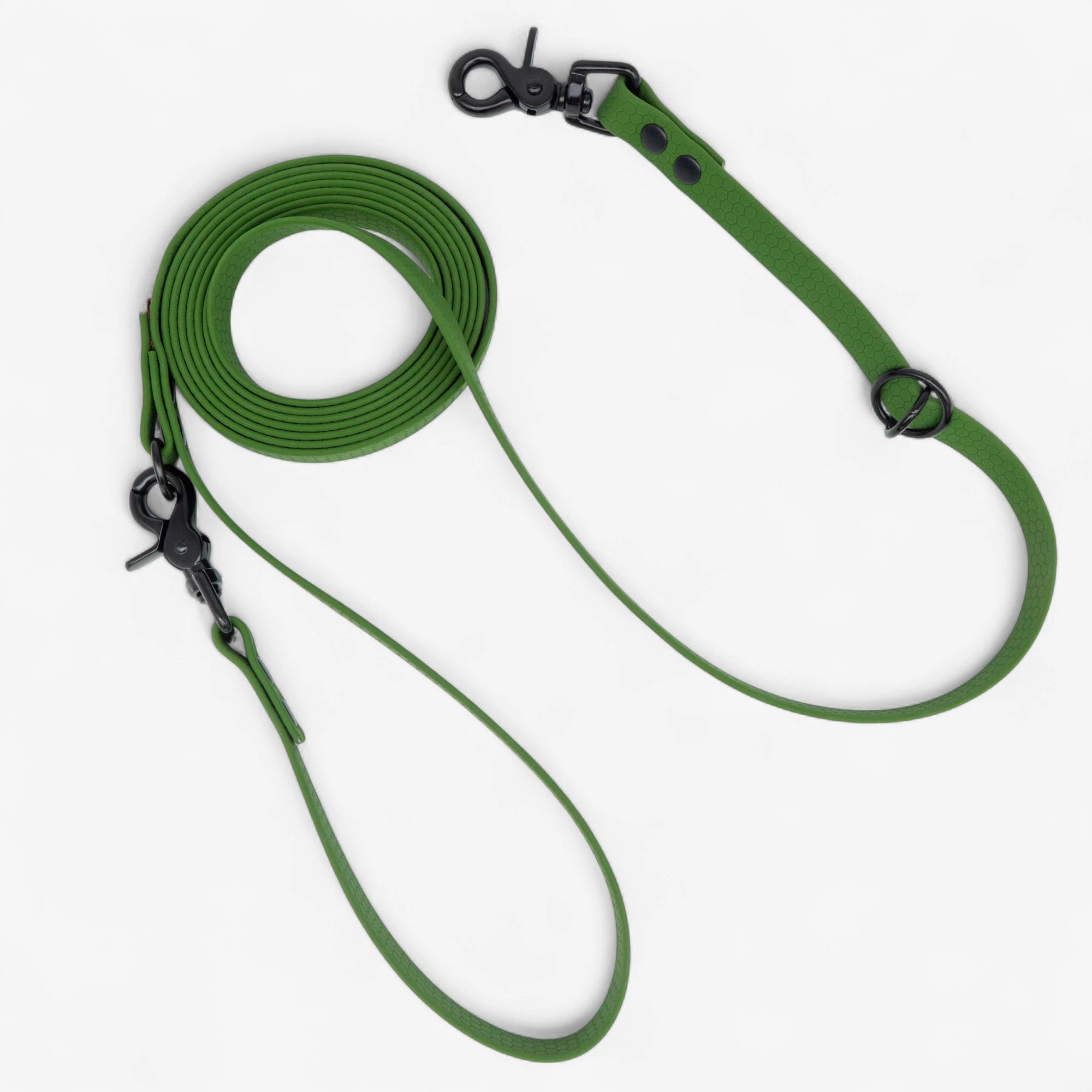 Hexa Hands-Free Dog Leash (Adjustable) – Waterproof, Olive Green