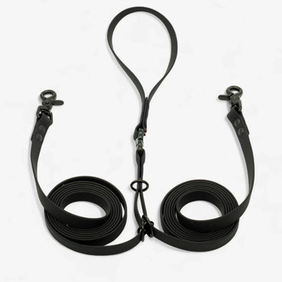 DuoFlex Hexa pavada diviem suņiem - melna